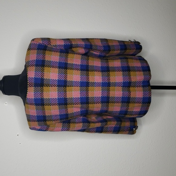 Vintage Florence Womens Plaid Tweed Wool Mohair Blazer Jacket Size 42 Preppy - Picture 7 of 16